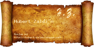 Hubert Zalán névjegykártya