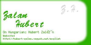 zalan hubert business card